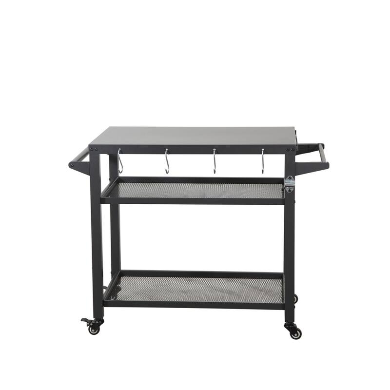 3-Shelf Outdoor Grill Table, Grill Cart Outdoor with Wheels,Food Table