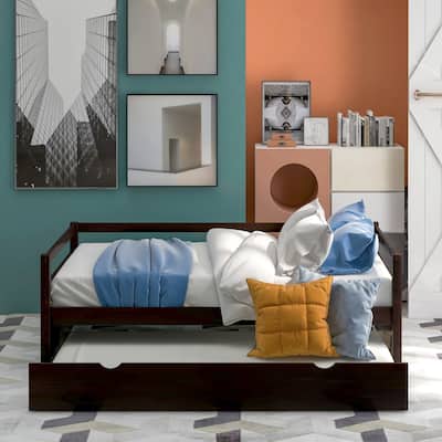 Twin Size Daybed with Trundle Frame Set