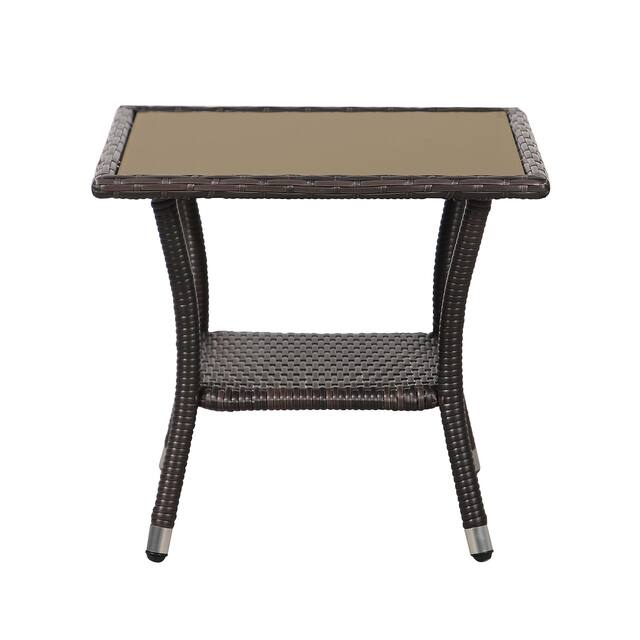 Outdoor Wicker Side Table Patio Coffee Table