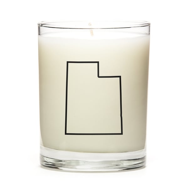 Custom Candles with the Map Outline Utah, Fine Bourbon
