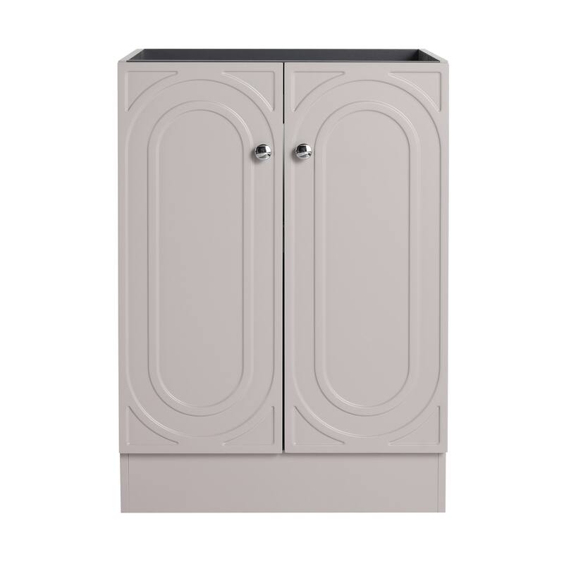 Modern 24 Inch Freestanding Bathroom Vanity Base without Sink, Storage Cabinet with Soft-Close Doors and Adjustable Shelves