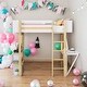 preview thumbnail 2 of 18, Full Size Stylish Design Wood Loft Bed With Built-in Storage Cabinet and Cubes,Foldable desk,Modern Design,White
