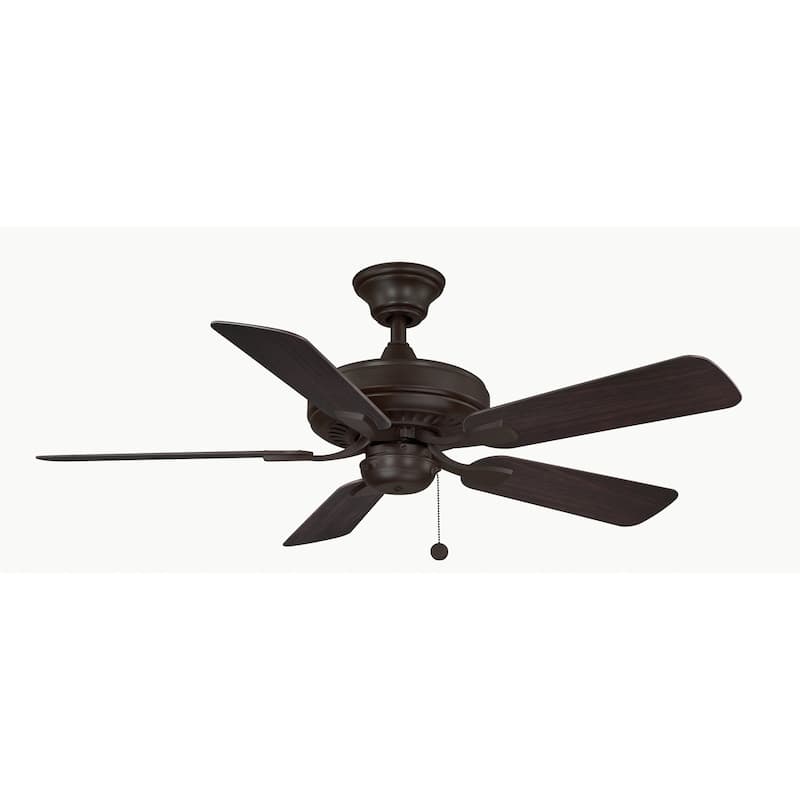Edgewood 44 inch Indoor/Outdoor Ceiling Fan with Dark Walnut Blades - Dark Bronze - Pull Chain