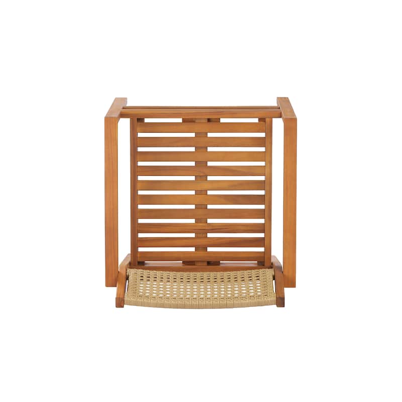 Christopher Knight Home - Modern Outdoor & Indoor Acacia Wood Dining Chairs Set with Wicker Backrest and Armrests