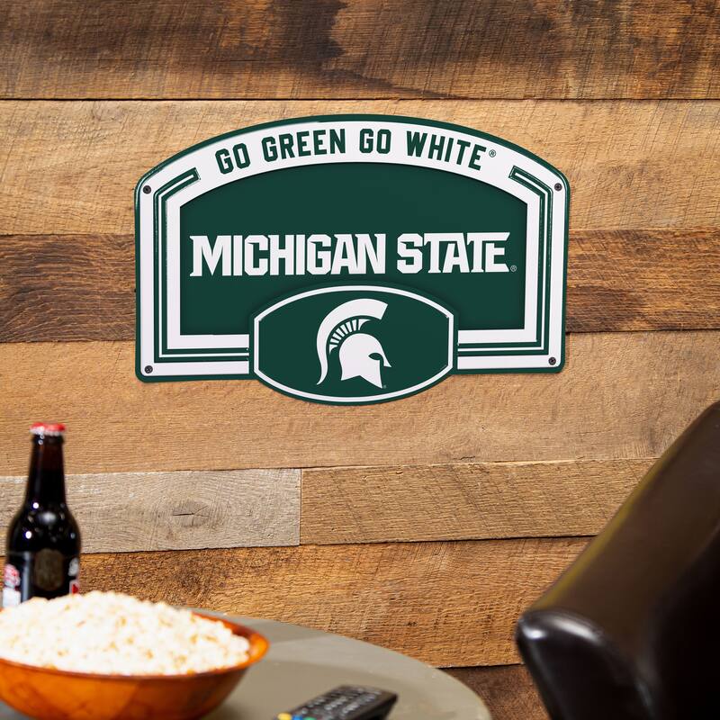 Michigan State University Embossed Steel Wall Sign, 11" x 17"