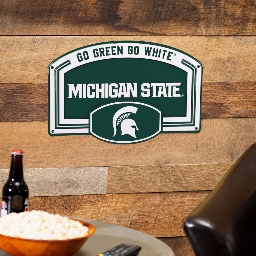 Michigan State University Embossed Steel Wall Sign, 11" x 17"