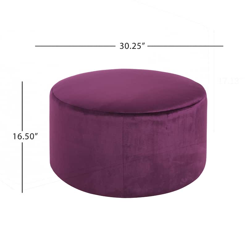 Velvet Round Ottoman