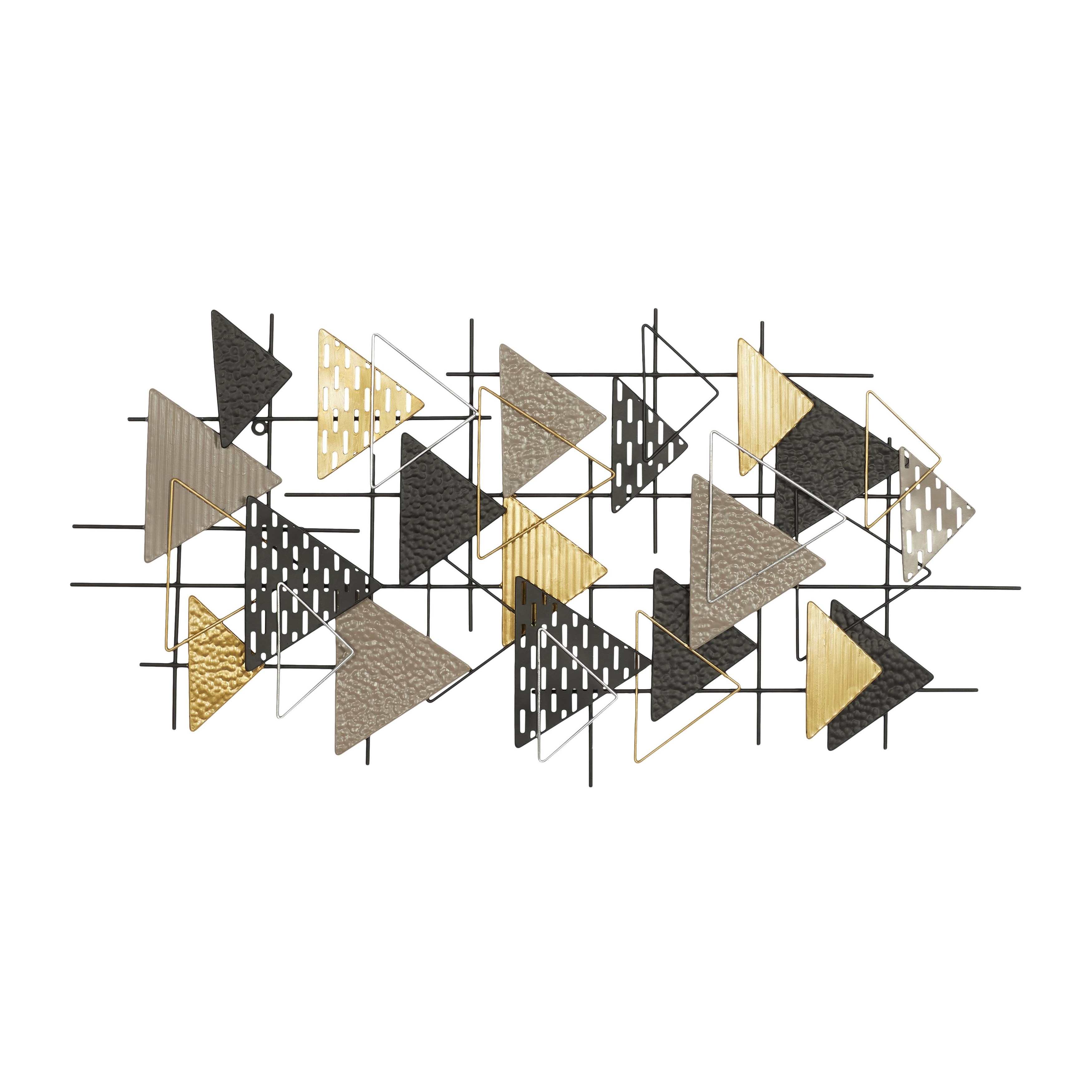 Metal Geometric Wall Decor - Black - Roche River Decor