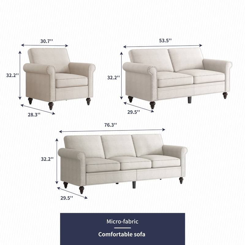 Mixoy Sectional Sleeper Sofa,Single Couch & Loveseat Couch &3 Seater Sofa, DIY Combination for Living Room