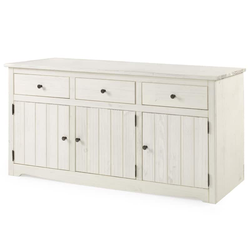 Wood Buffet Sideboard White Distressed | Furniture Dash - N/A