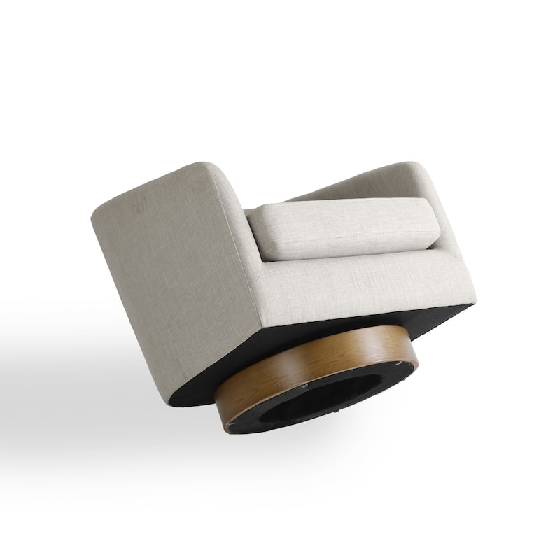 Faux Leather Wide Seat Swivel Barrel Chair