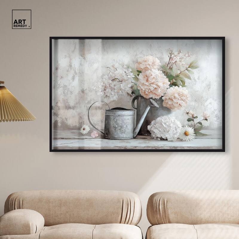 Can and White Blooms Shadowbox by Art Remedy
