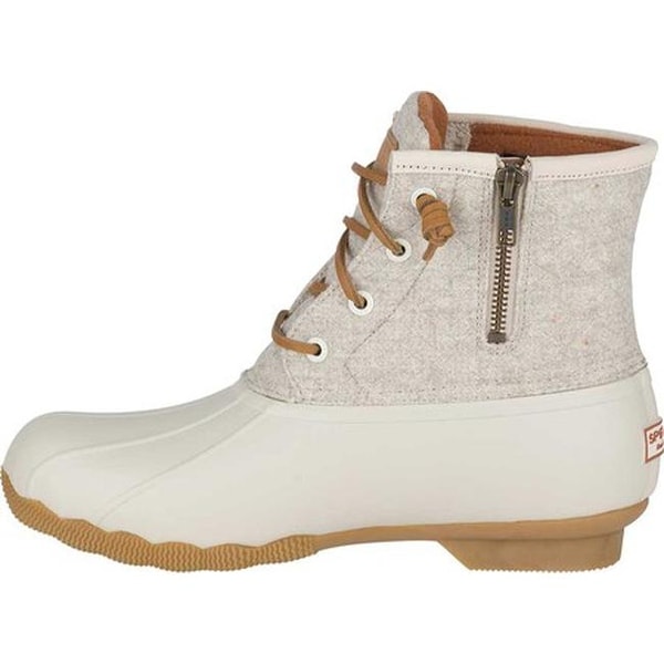 sperry duck boots off white wool
