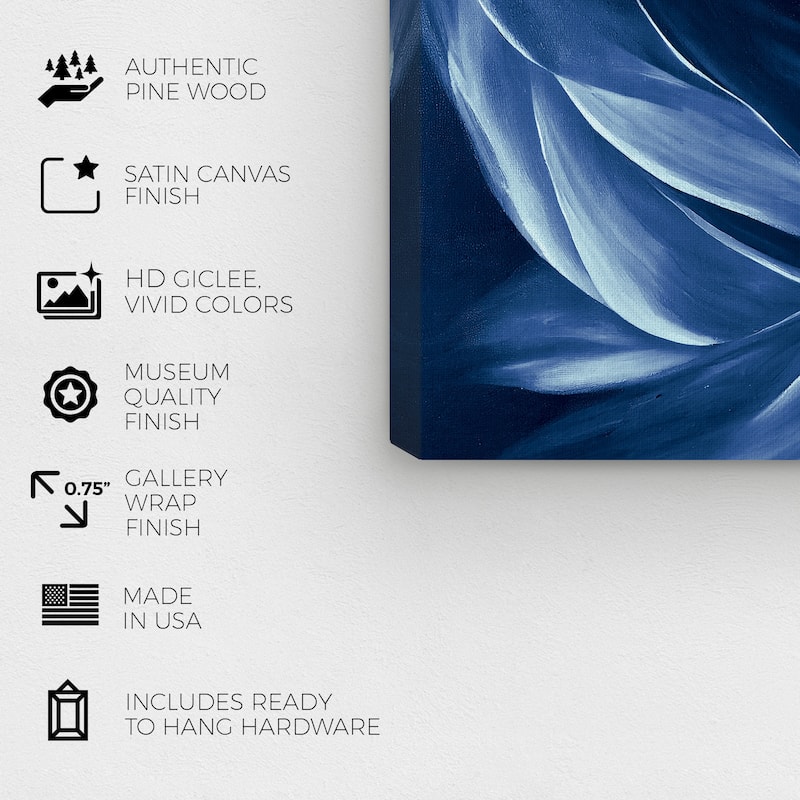 Wynwood Studio Abstract Blues Petals Blue and Modern & Contemporary Wall Art Canvas Print
