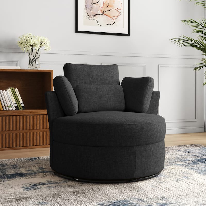 Upholstered Barrel Swivel Accent Chairs