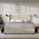 preview thumbnail 5 of 14, Greeley Tufted Upholstered Storage Platform Bed Beige - Full