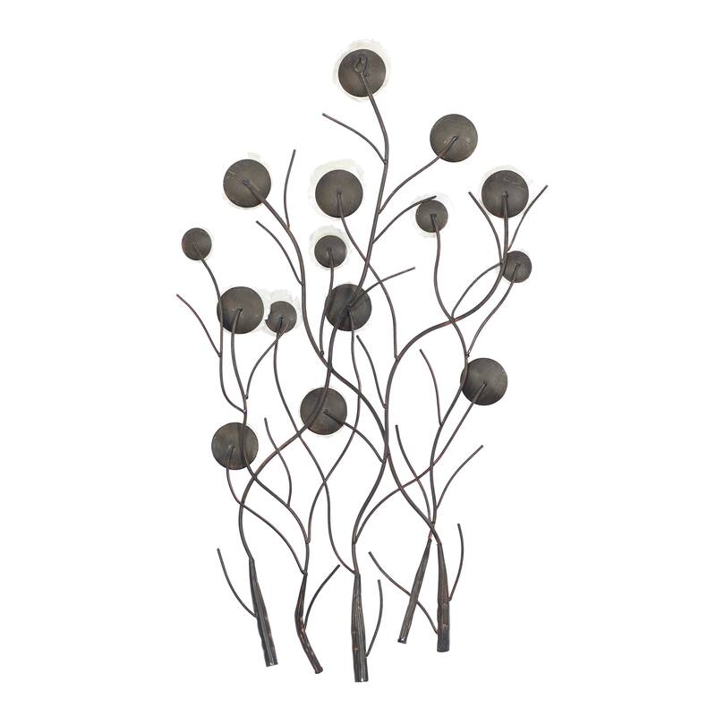 White Capiz Shell Floral Home Wall Decor with Capiz Accents