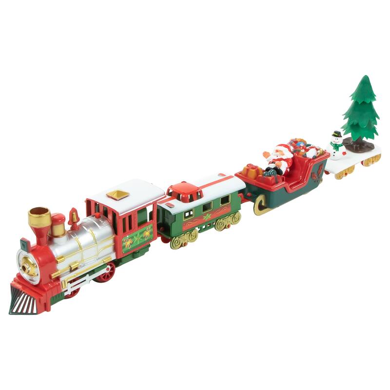 31pc B/O Lighted & Animated Christmas Tree Train Set Sound