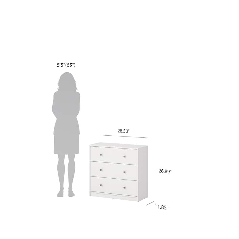 Porch & Den Zoe 3-Piece Bedroom Set - 6 Drawer Double Dresser And Chest Set Of 2