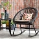 preview thumbnail 2 of 30, OVIOS 3-piece Patio Rocking Chair Bistro Set with Glass Coffee Table
