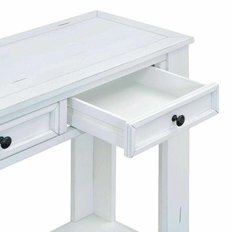 Entryway Console Table: Storage Drawers, Bottom Shelf
