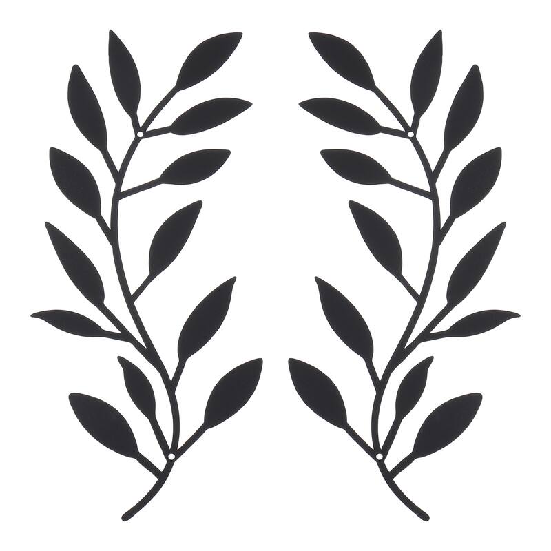 Metal Tree Leaf Wall Decor 2 Pack Vine Olive Leaf Wall Art Style 1