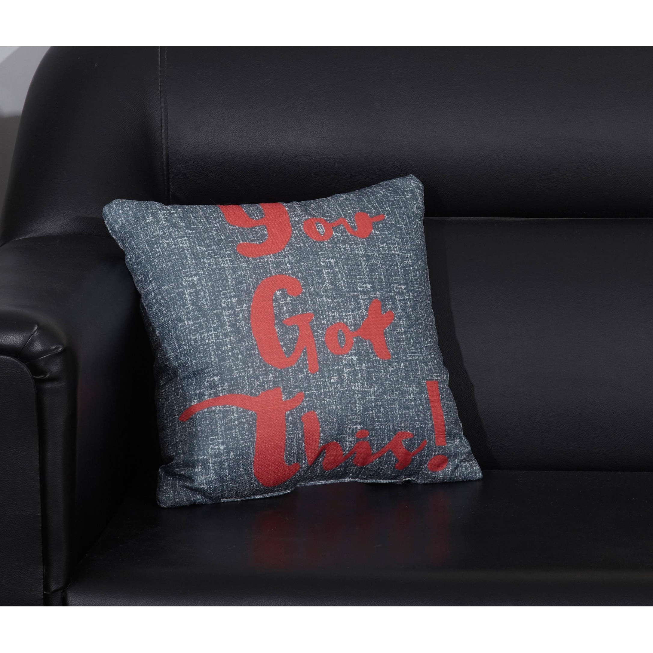 Nanshing Coral and Grey Decorative Throw Pillow, 16" x 16" (Set of 2)