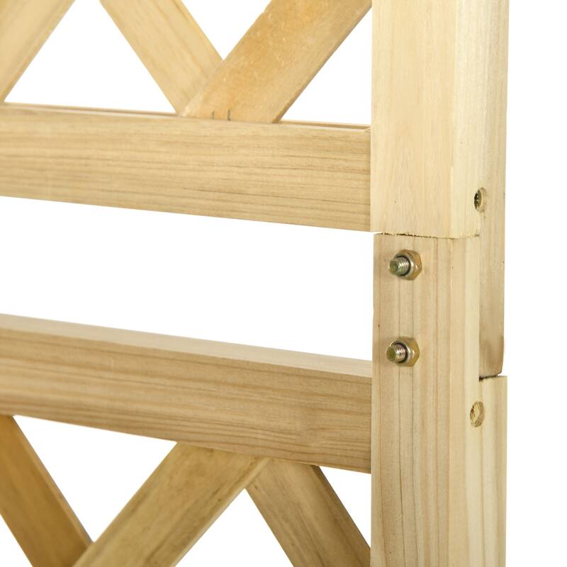 Outsunny 7.5FT Garden Arch Trellis with Foldeable Planter Boxes for Climbing Vines, Outdoor Wooden Garden Arbor
