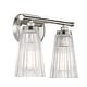 preview thumbnail 7 of 9, Savoy House Chantilly 2-Light Bathroom Vanity Light with Clear Fluted Glass Shades (14" W x 10"H)