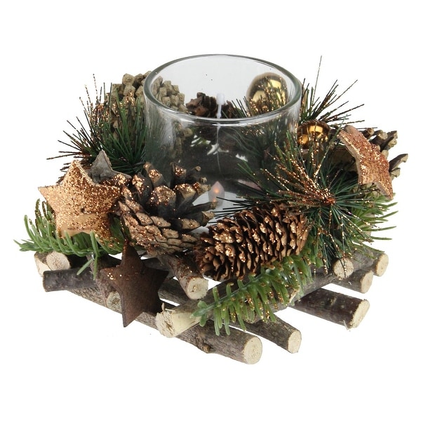 4 winter foliage copper pine cone christmas votive candle holder gold - How To Decorate Votive Candle Holders For Christmas 4 winter foliage copper pine cone christmas votive candle holder gold - How To Decorate Votive Candle Holders For Christmas