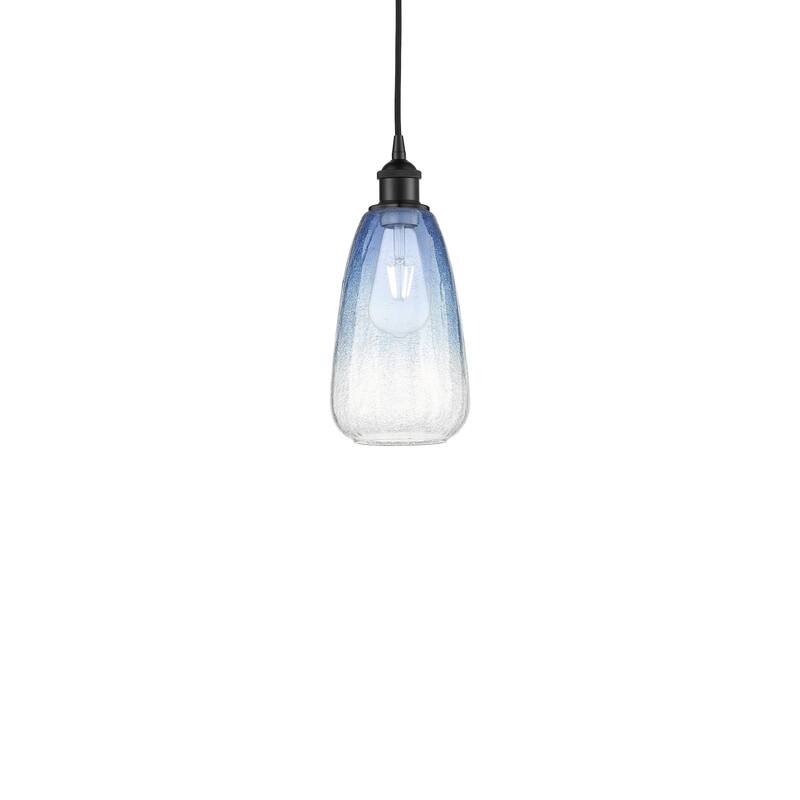 Innovations Lighting 616-1P-13-6 Brookhaven Almond Pendant Brookhaven - Matte Black / Sapphire Blue