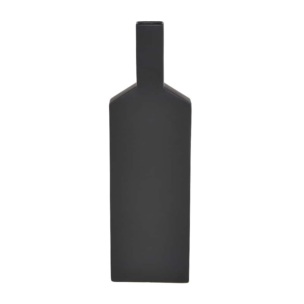Elk Home Drue Matte Black Earthenware 7.25 Inch Wide Vase
