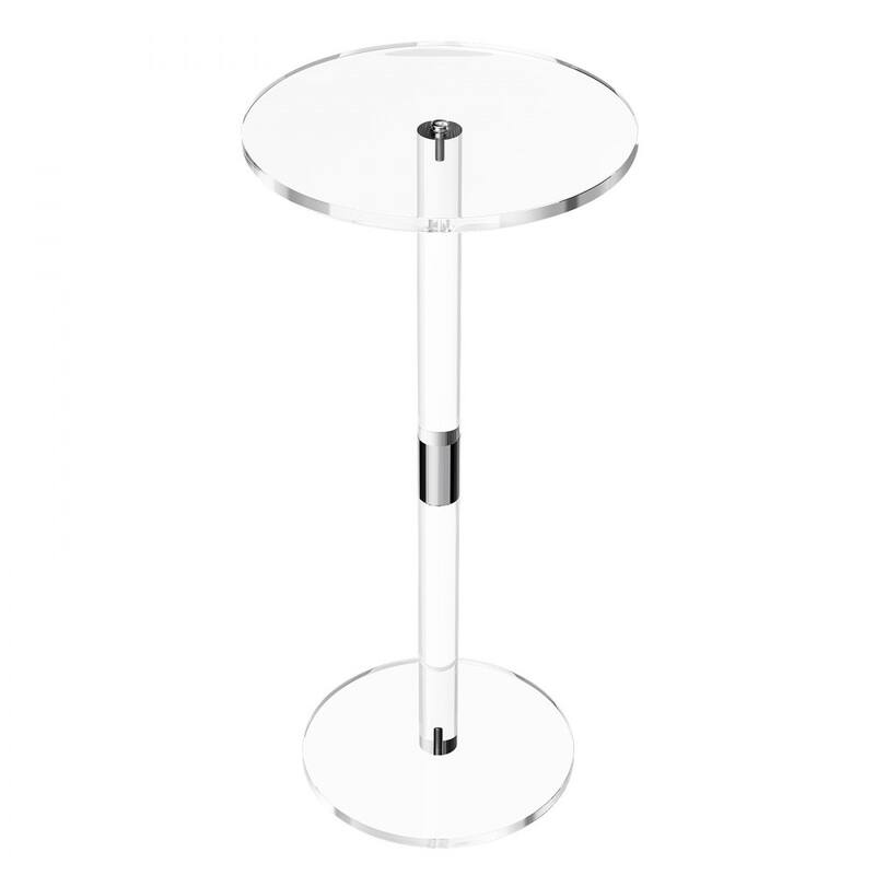 Clear Transparent Acrylic Side Table 10x10x21.3in with Sturdy Legs and 11lbs Load Capacity - 10 x 10 x 21.3 in