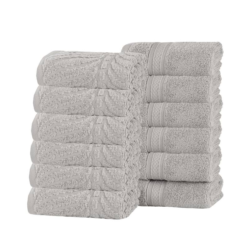 Superior Chevron Zero Twist Cotton Face Towel Washcloth Set of 12
