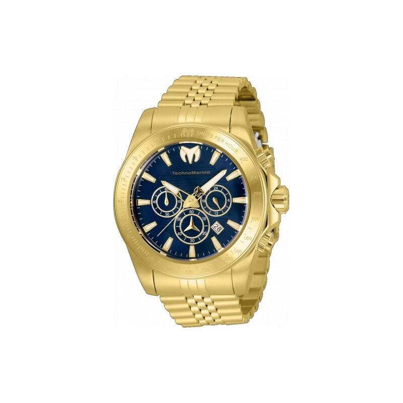 Technomarine Men's TM-220149 Manta Quartz Chronograph Blue Dial Watch - Silver
