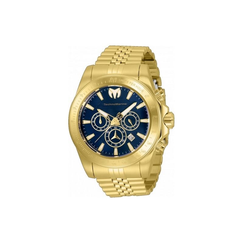 Technomarine Men's TM-220149 Manta Quartz Chronograph Blue Dial Watch - Silver