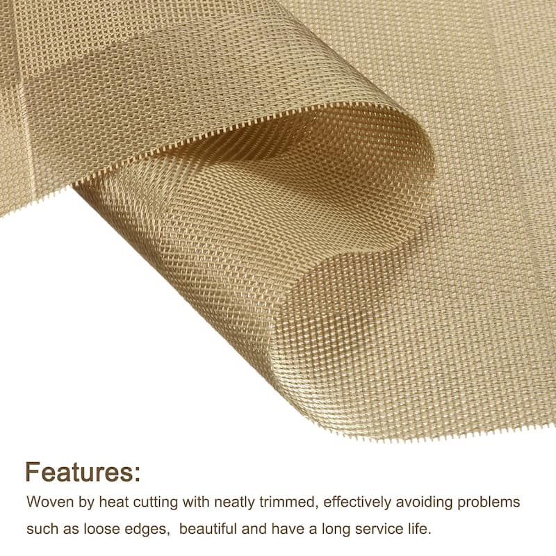 Place Mats 450x300mm 4pcs PVC Table Washable Woven Placemat, Golden