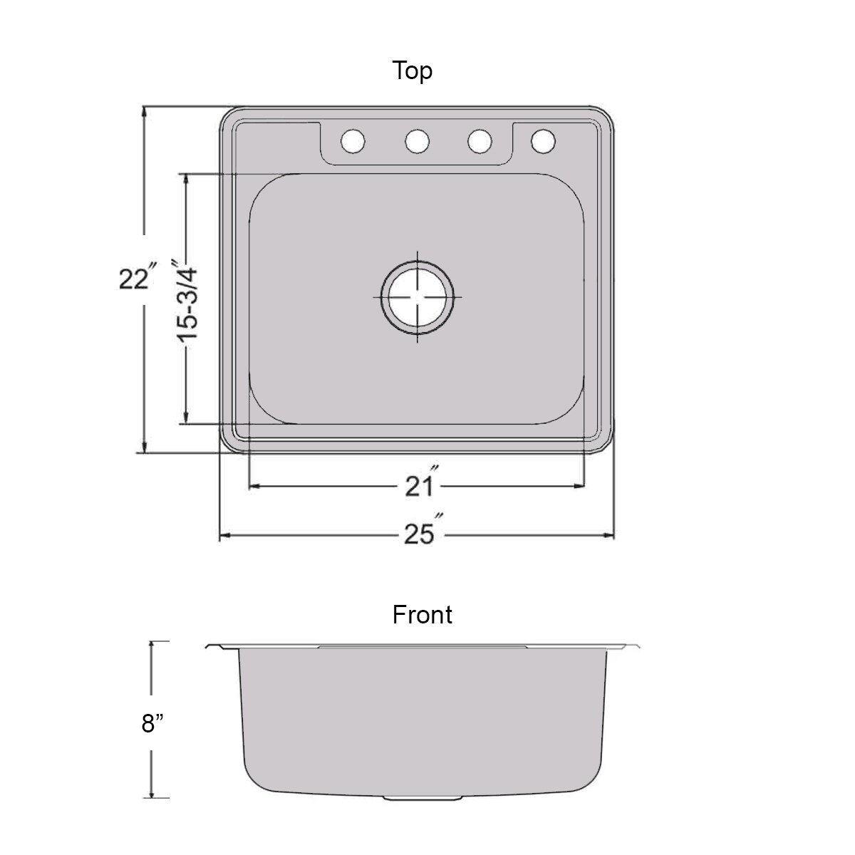 Average kitchen sink size