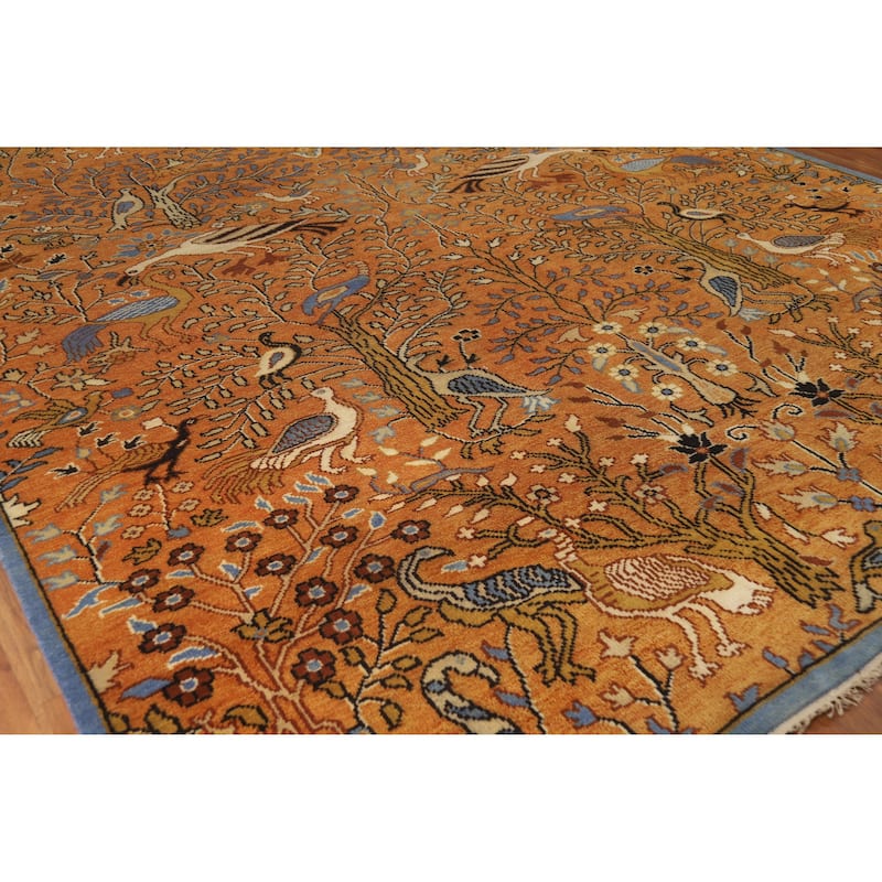 Animals Ziegler Oriental Large Rug Handmade Wool Carpet - 9'10" x 13'9"
