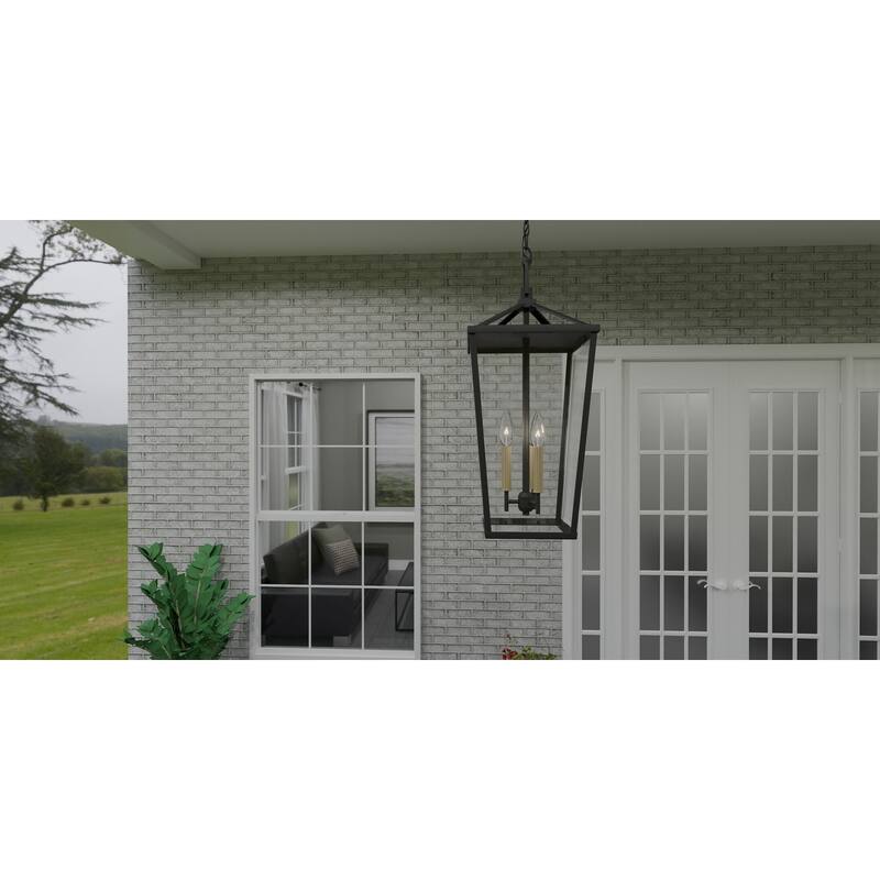Hull 3-Light Matte Black Outdoor Hanging Lantern