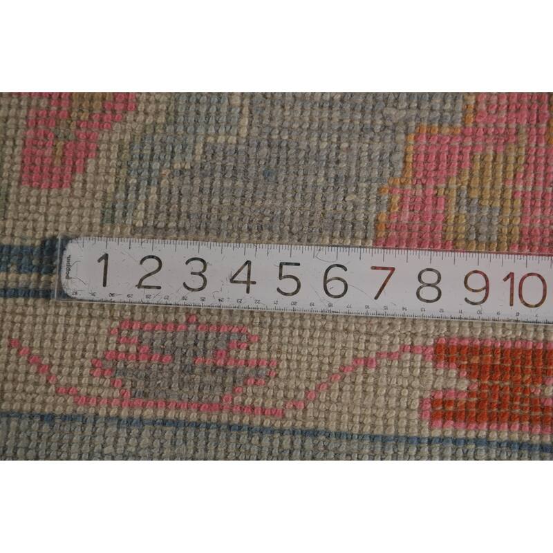 Hand Knotted Oriental 100% Wool Carpet Transitional All-Over Navy Blue & Blues Oushak Area Rug - 11' 5'' X 9' 3''