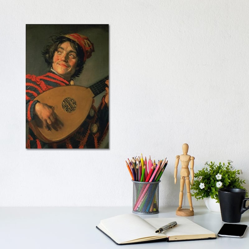 iCanvas "Portrait Of A Jester With A Lute" by Frans Hals the Elder Canvas Print - 12x8x0.75