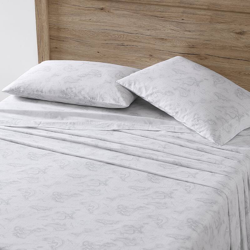 Eddie Bauer Printed Cotton Percale Deep Pocket Sheet Set
