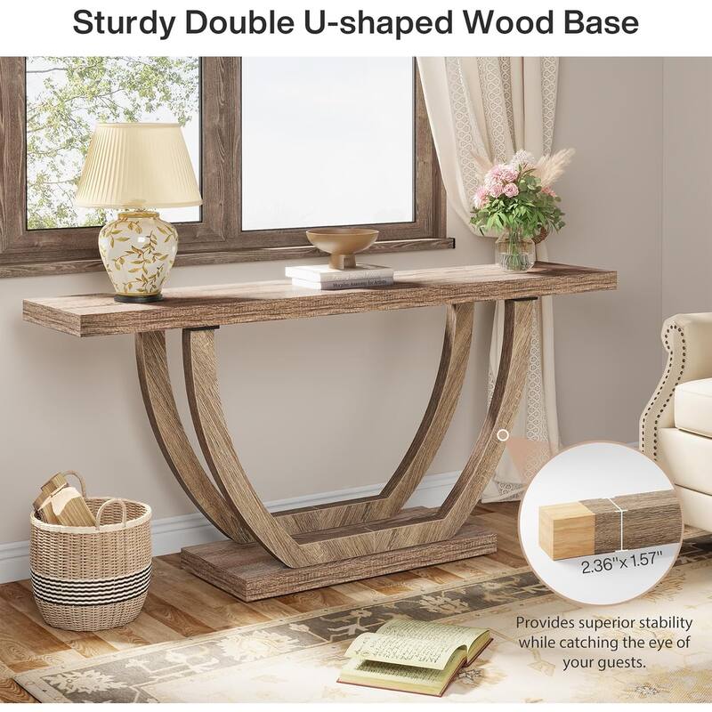 Console Entryway Table Farmhouse, 63 Inches Sofa Table for Entryway