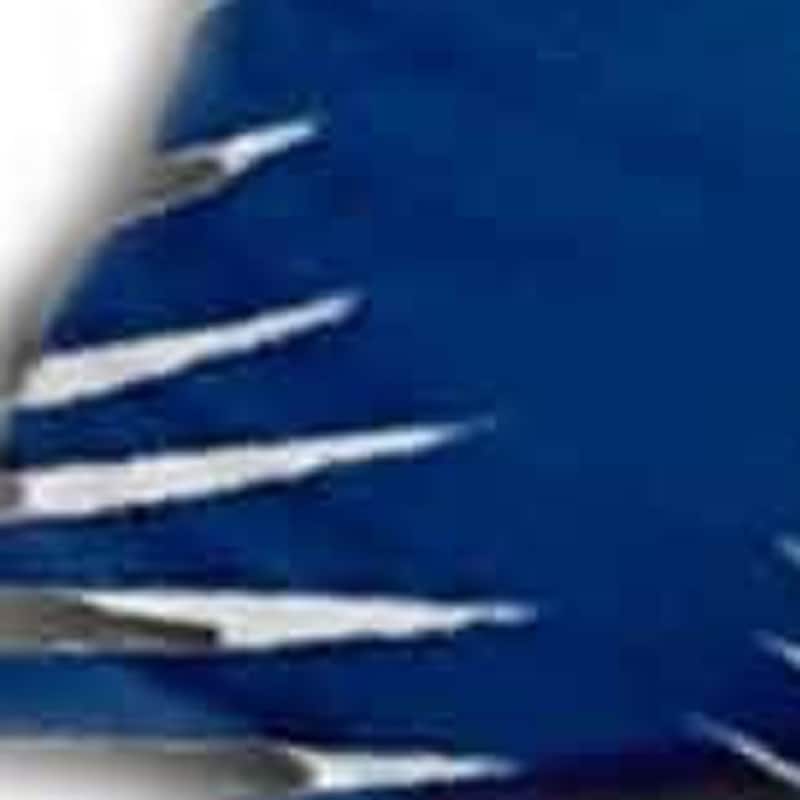 HomeRoots 12" X 24" Blue and White Tropical Indoor Outdoor Throw Pillow - 24' X '12' X '4