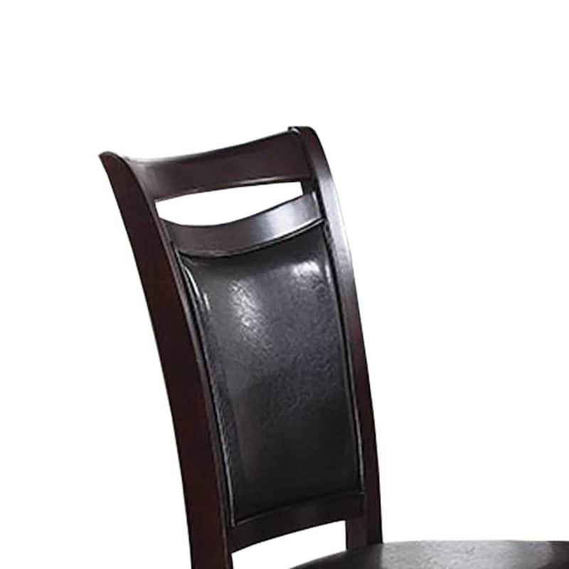 Dark Brown/Dark Brown Faux Leather Upholstered Wood Frame Dining Chair, Sturdy Dining Chair for Dining Rooms - 21.75