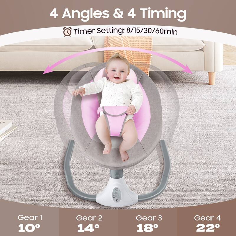 Lofn Electric Baby Bouncer Bluetooth Swing Chair Cradle Rocking Bassinet