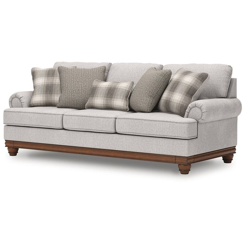 Signature Design by Ashley Meadowview Light Gray/Brown Sofa - 99"W x 40"D x 41"H