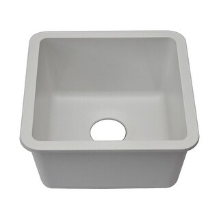15 Inch Lexicon Platinum Quartz Composite Drop-in Undermount Single Bowl Galaxy White Kitchen Sink LP-1515-W-SO - 15x15