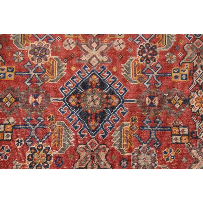 Vegetable Dye Shiraz Kashkoli Persian Antique Rug Handmade Wool Carpet - 3'5"x 5'0"